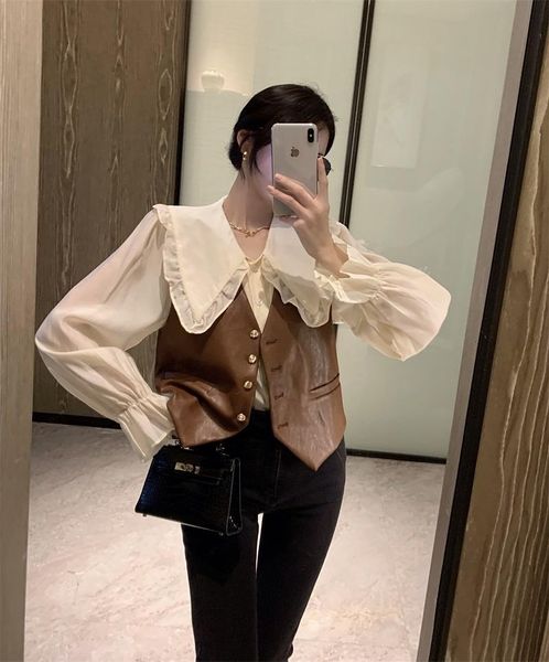 women's vests vest 2021 early autumn niche youthful-looking loose korean style all-matching western v-neck pu leather, Black;white
women's vests vest 2021 early autumn niche youthful-looking loose korean style all-matching western v-neck pu leather, Black;white
