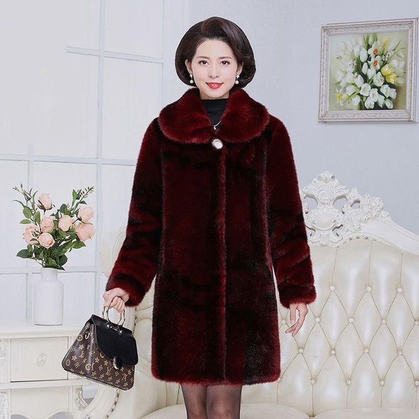 women's fur & faux thick and warm long imitation coat female middle-aged elderly mothers mink large size was thin, Black
women's fur & faux thick and warm long imitation coat female middle-aged elderly mothers mink large size was thin, Black