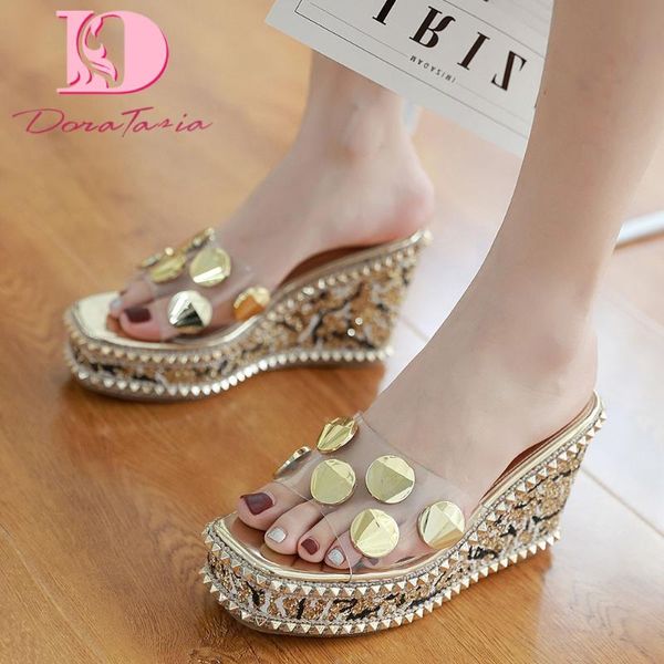 brand new female summer slippers fashion crystal rivet platform wedges high heels slippers women casual party mules shoes woman, Black
brand new female summer slippers fashion crystal rivet platform wedges high heels slippers women casual party mules shoes woman, Black
