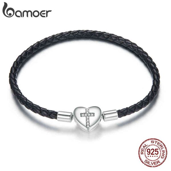 bamoer black cross bracelet 925 sterling silver basic leather chain bracelets for women engagement jewelry scb205, Golden;silver
bamoer black cross bracelet 925 sterling silver basic leather chain bracelets for women engagement jewelry scb205, Golden;silver