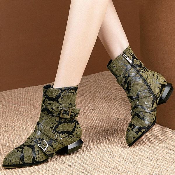 chic buckle shoes women snake pattern low heel rivets studs ankle boots female pointed toe platform pumps shoes casual new 13i9#, Black
chic buckle shoes women snake pattern low heel rivets studs ankle boots female pointed toe platform pumps shoes casual new 13i9#, Black