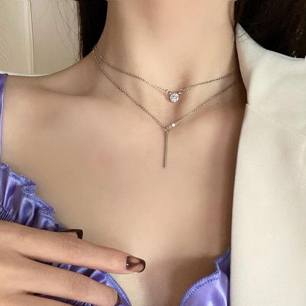 chains han edition personality creative design double pendant necklace women fine jewelry gifts, Silver
chains han edition personality creative design double pendant necklace women fine jewelry gifts, Silver