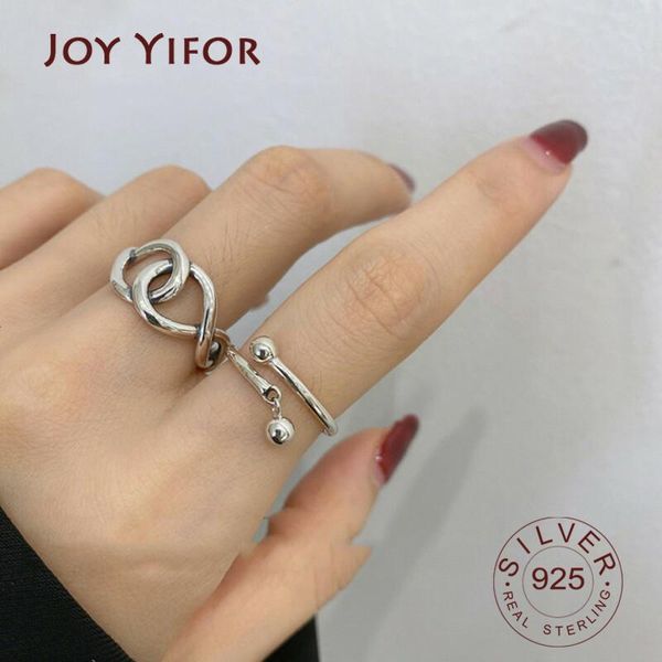 cluster rings 925 sterling silver korean double circle ball twist ring female index finger retro fashion handmade jewelry couple gift, Golden;silver
cluster rings 925 sterling silver korean double circle ball twist ring female index finger retro fashion handmade jewelry couple gift, Golden;silver