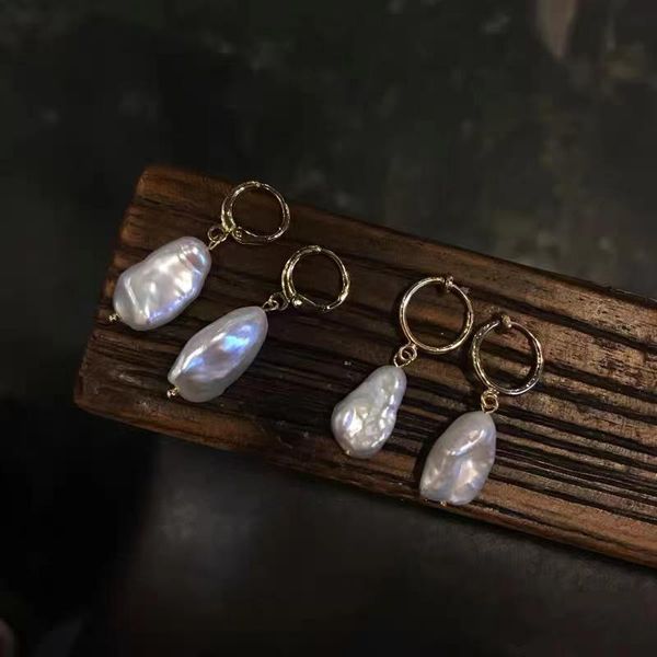 baroqueonly nautral baroque pearl earring vingate trendy irregular circle earring 14k gold filled drop ear cilp jewelry ecn, Silver
baroqueonly nautral baroque pearl earring vingate trendy irregular circle earring 14k gold filled drop ear cilp jewelry ecn, Silver