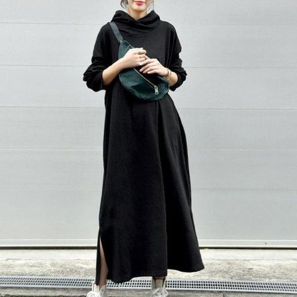 casual dresses hooded long women 2021 autumn sleeves black vintage fashion split office lady simple female maxi dress, Black;gray
casual dresses hooded long women 2021 autumn sleeves black vintage fashion split office lady simple female maxi dress, Black;gray