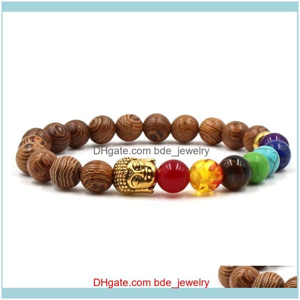charm jewelrycharm bracelets natural stone bracelet men women pulseira feminina buddha colorful beaded handmade reiki prayer fashion jewelry, Golden;silver