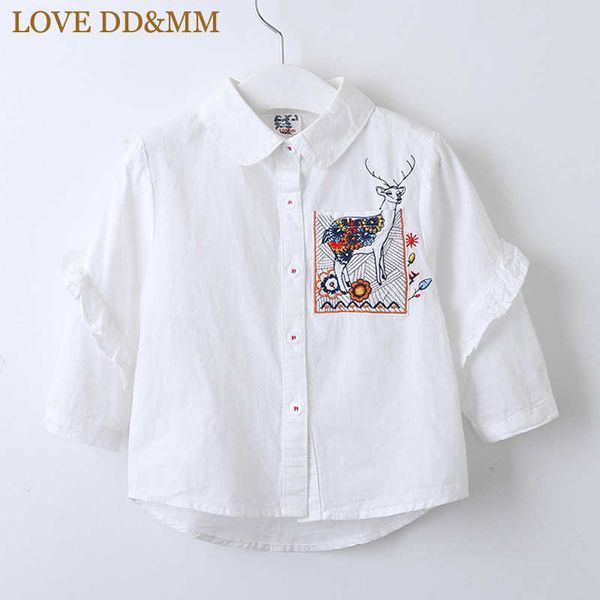 love dd&mm girls shirts spring children's clothing girls fashion deer flower embroidery long-sleeved lapel shirt 210715, White;black
love dd&mm girls shirts spring children's clothing girls fashion deer flower embroidery long-sleeved lapel shirt 210715, White;black