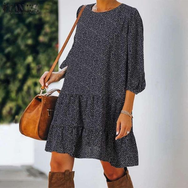 casual dresses bohemian women 3/4 sleeve polka dot printed mini dress zanzea spring sundress ruffles party vestidos short s-5xl, Black;gray
casual dresses bohemian women 3/4 sleeve polka dot printed mini dress zanzea spring sundress ruffles party vestidos short s-5xl, Black;gray