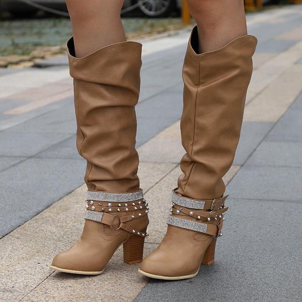 boots pu leather high casual boot winter women motorcycle rivets mid-calf punk shoes thick heel heels ridding, Black
boots pu leather high casual boot winter women motorcycle rivets mid-calf punk shoes thick heel heels ridding, Black