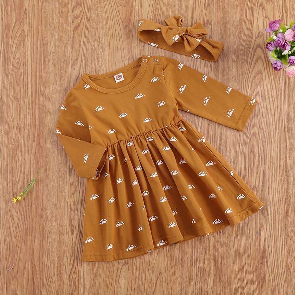 girls sun printing dress set long sleeve ruffled hem casual dress with printed headband lovely 2pcs suit, White
girls sun printing dress set long sleeve ruffled hem casual dress with printed headband lovely 2pcs suit, White