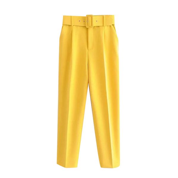 women chic fashion high waist with belt pants vintage zipper fly pockets office wear female ankle trousers mujer, Black;white
women chic fashion high waist with belt pants vintage zipper fly pockets office wear female ankle trousers mujer, Black;white
