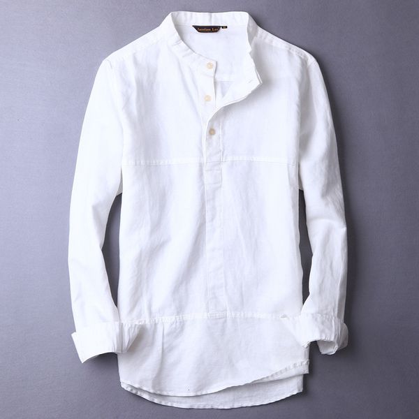 2021 new spring and fall fashion casual linen stand collar solid stitching long-sleeved cotton shirt men brand clothing camisa y83a, White
2021 new spring and fall fashion casual linen stand collar solid stitching long-sleeved cotton shirt men brand clothing camisa y83a, White