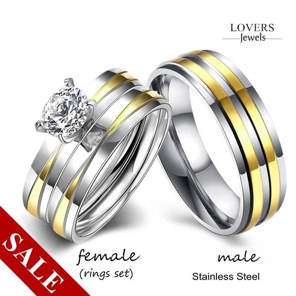 wedding rings couple ring gold striped stainless steel cubic zirconia engagement accessories valentine's day gift fashion jewelry 2021, Slivery;golden
wedding rings couple ring gold striped stainless steel cubic zirconia engagement accessories valentine's day gift fashion jewelry 2021, Slivery;golden