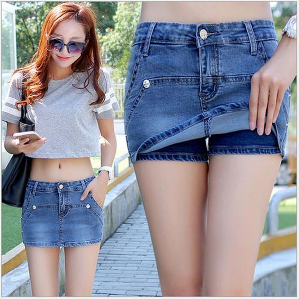 high elastic thin denim shorts women jeans slim mid waist skirt summer anti walk pants, Blue
high elastic thin denim shorts women jeans slim mid waist skirt summer anti walk pants, Blue