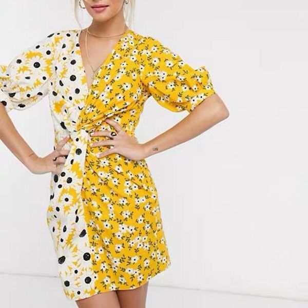 casual dresses floral print bohemian beach dress 2021 summer women pacthwork short sleeve v-neck wrap party vestido, Black;gray
casual dresses floral print bohemian beach dress 2021 summer women pacthwork short sleeve v-neck wrap party vestido, Black;gray