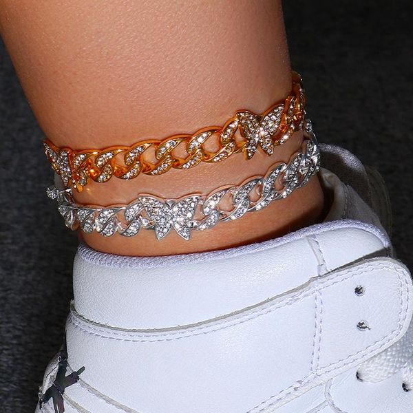 anklets chunky rhinestone cuban chain anklet gold silver color butterfly foot bracelet for women sandals barefoot punk hip hop jewelry, Red;blue
anklets chunky rhinestone cuban chain anklet gold silver color butterfly foot bracelet for women sandals barefoot punk hip hop jewelry, Red;blue