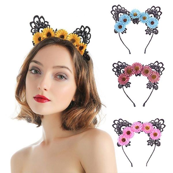 hair accessories women girls embroidery lace cat ears hoop simulation sunflower cosplay fairy headband halloween headpiece party props
hair accessories women girls embroidery lace cat ears hoop simulation sunflower cosplay fairy headband halloween headpiece party props