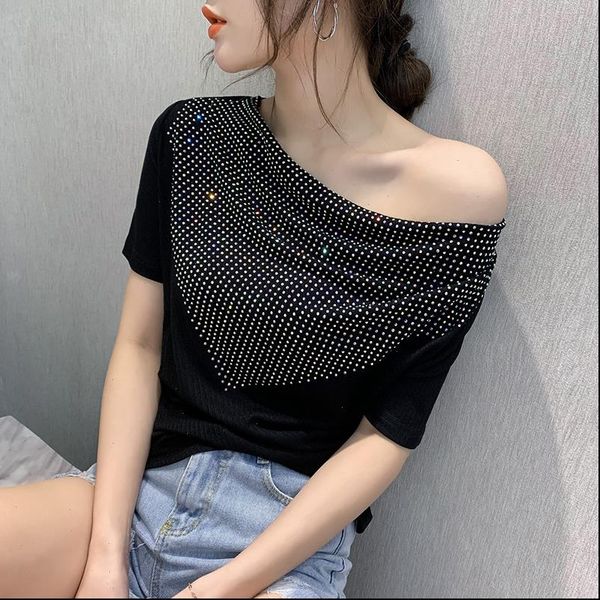summer korean clothes t shirt fashion shiny off shoulder women ropa mujer shirt short sleeve tees 2021 new t04902, White
summer korean clothes t shirt fashion shiny off shoulder women ropa mujer shirt short sleeve tees 2021 new t04902, White