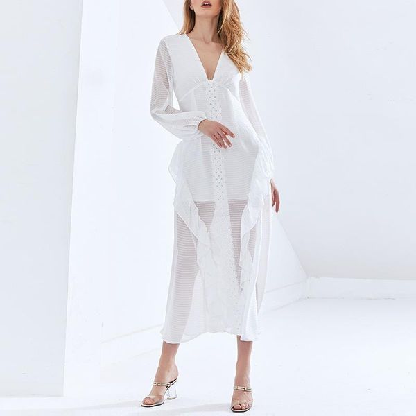 and american 2021 spring style elegant v-neck long sleeve perspective mid length dress women's trend 28298 casual dresses, Black;gray
and american 2021 spring style elegant v-neck long sleeve perspective mid length dress women's trend 28298 casual dresses, Black;gray