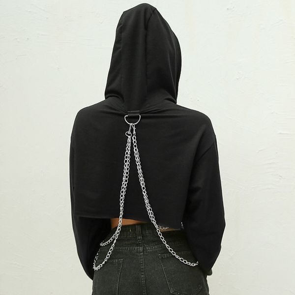 2021 new women gothic crop korean pop punk metal chain hip hop harajuku hoodies sweatshirt streetwear whoj, Black
2021 new women gothic crop korean pop punk metal chain hip hop harajuku hoodies sweatshirt streetwear whoj, Black