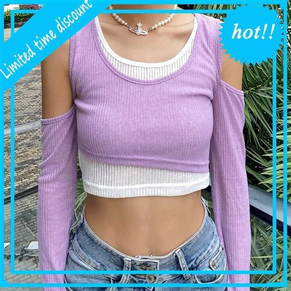 wind 2021 women's autumn new solid color off shoulder long sleeve fake two piece t-shirt, White
wind 2021 women's autumn new solid color off shoulder long sleeve fake two piece t-shirt, White