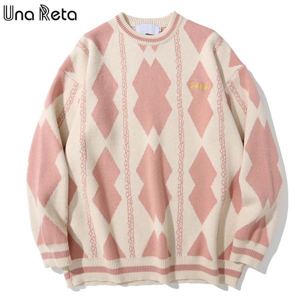 men's sweaters una reta argyle sweater men streetwear autumn winter clothing casual pullover harajuku patchwork couple oversized, White;black
men's sweaters una reta argyle sweater men streetwear autumn winter clothing casual pullover harajuku patchwork couple oversized, White;black