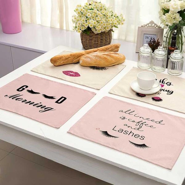 eye lash letter pattern cotton linen pad dining table mats bowl cup mat pattern kitchen placemat home decor ml0017
eye lash letter pattern cotton linen pad dining table mats bowl cup mat pattern kitchen placemat home decor ml0017