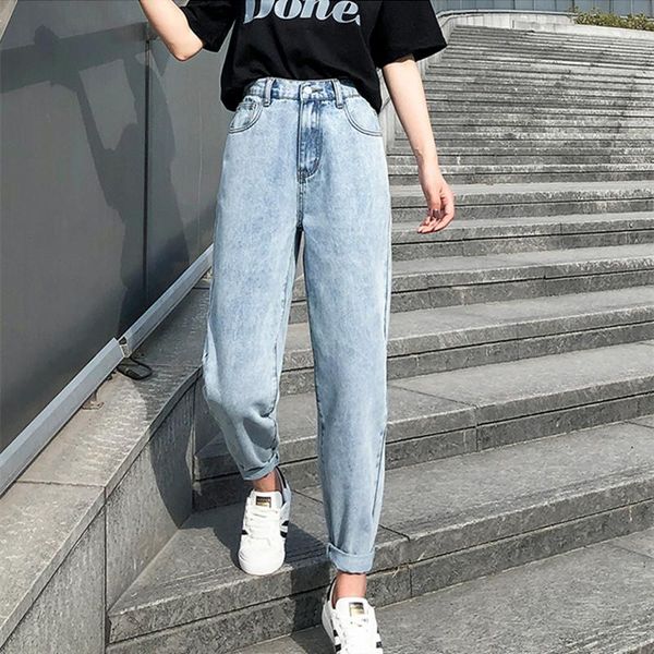 women's pants & capris vintage loose high elastic waist women denim jeans pockets zipper button female ankle-length streetwear harem tr, Black;white
women's pants & capris vintage loose high elastic waist women denim jeans pockets zipper button female ankle-length streetwear harem tr, Black;white