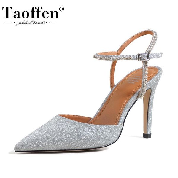 taoffen size 34-41 women sandals real leather buckle strap thin high heel summer shoes woman crystal party lady footwear, Black
taoffen size 34-41 women sandals real leather buckle strap thin high heel summer shoes woman crystal party lady footwear, Black