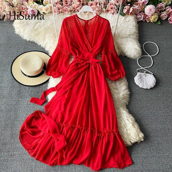 casual dresses 2021 spring women's v-neck lantern sleeve lace-up ruffles chiffon fairy dress female chic national style a-line, Black;gray
casual dresses 2021 spring women's v-neck lantern sleeve lace-up ruffles chiffon fairy dress female chic national style a-line, Black;gray