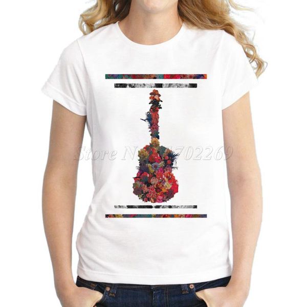 women's t-shirt sale guitar flower printed t shirt short sleeve lady customized tee casual hipster, White
women's t-shirt sale guitar flower printed t shirt short sleeve lady customized tee casual hipster, White
