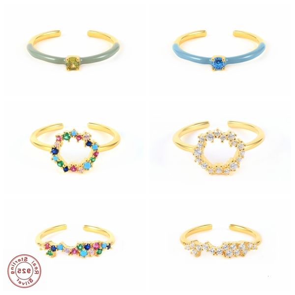 anillo plata 925 sterling silver opening ring colorful zircon wedding rings for loves' couples engagement jewelry accessories, Slivery;golden
anillo plata 925 sterling silver opening ring colorful zircon wedding rings for loves' couples engagement jewelry accessories, Slivery;golden