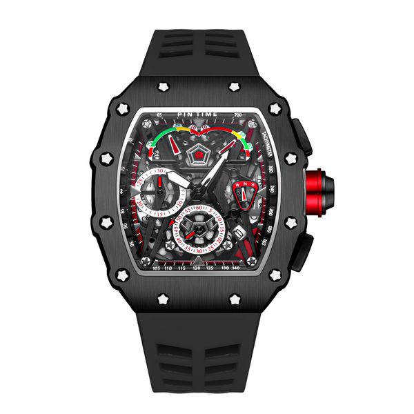 fashion men's quartz sports hollow barrel watch richard die counting night light function watch, Silver
fashion men's quartz sports hollow barrel watch richard die counting night light function watch, Silver