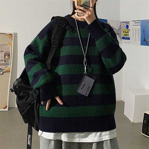 winter knitted striped sweater women oversized s pullovers loose warm jumper streetwear korean fashion teen girl 211011, White;black
winter knitted striped sweater women oversized s pullovers loose warm jumper streetwear korean fashion teen girl 211011, White;black