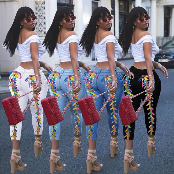 women's jeans fashion 2021 women criss-cross lace up hole sheath elastic high waist long pencil denim pants street trousers, Blue
women's jeans fashion 2021 women criss-cross lace up hole sheath elastic high waist long pencil denim pants street trousers, Blue