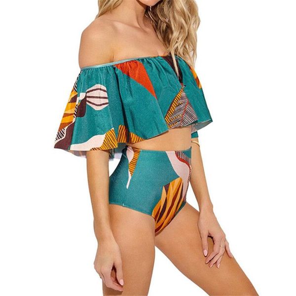 women's swimwear bikini set women printing push up padded ladies ruffle swimsuit high waist bathing suit beachwear, White;black
women's swimwear bikini set women printing push up padded ladies ruffle swimsuit high waist bathing suit beachwear, White;black