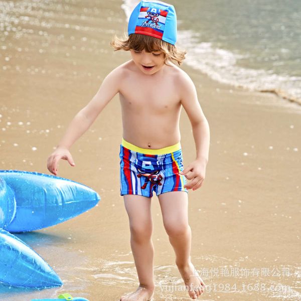 children's swimsuit boys cartoon cute flat angle swimsuit with cap boys' middle and large, Blue
children's swimsuit boys cartoon cute flat angle swimsuit with cap boys' middle and large, Blue