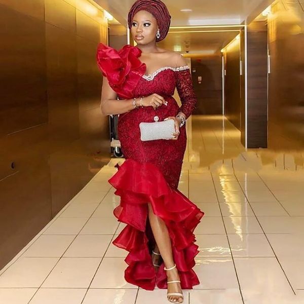 arican one shoulder mermaid evening dress with organza ruffles elegant midi black girls prom party gowns 2021 plus size robe de soirée vesti, Black;red
arican one shoulder mermaid evening dress with organza ruffles elegant midi black girls prom party gowns 2021 plus size robe de soirée vesti, Black;red