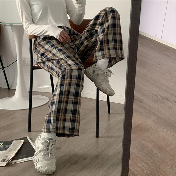 women's pants & capris mcckle harajuku plaid wide leg women elastic high waist loose female trousers 2021 autumn fashion casual ladies, Black;white
women's pants & capris mcckle harajuku plaid wide leg women elastic high waist loose female trousers 2021 autumn fashion casual ladies, Black;white