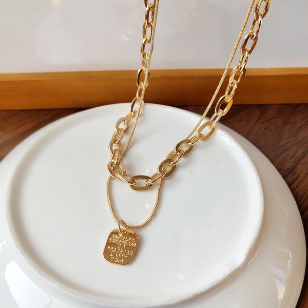 chains 2021 trend fashion double-layer letter brand stacking necklace personality normcore clavicle chain man woman necklac for gift, Silver
chains 2021 trend fashion double-layer letter brand stacking necklace personality normcore clavicle chain man woman necklac for gift, Silver