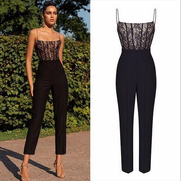 vintage ol spaghetti strap women romper lace patchwork evening party long playsuit, Black;white
vintage ol spaghetti strap women romper lace patchwork evening party long playsuit, Black;white