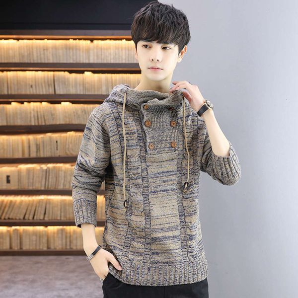autumn and winter fashion trend pullover men's personalized korean hooded sweater, White;black
autumn and winter fashion trend pullover men's personalized korean hooded sweater, White;black