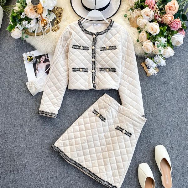 two piece dress mumuzi cotton padded winter suit female 2 pieces set tracksuit for women elegant coat and plaid short skirt suits high quali, White
two piece dress mumuzi cotton padded winter suit female 2 pieces set tracksuit for women elegant coat and plaid short skirt suits high quali, White
