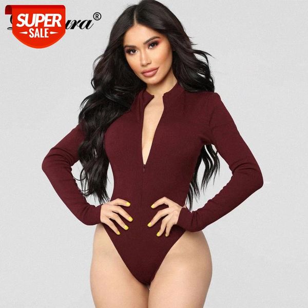 Dulzura front zipper long sleeve women sexy bodysuit 2018 autumn winter black white burgund solid skniny streetwear body v neck #vZ0X
Dulzura front zipper long sleeve women sexy bodysuit 2018 autumn winter black white burgund solid skniny streetwear body v neck #vZ0X