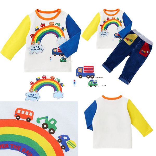 wear boys spring new and children's hb2021 miki girls rainbow bear car color matching long sleeve t-shirt, Black;white
wear boys spring new and children's hb2021 miki girls rainbow bear car color matching long sleeve t-shirt, Black;white