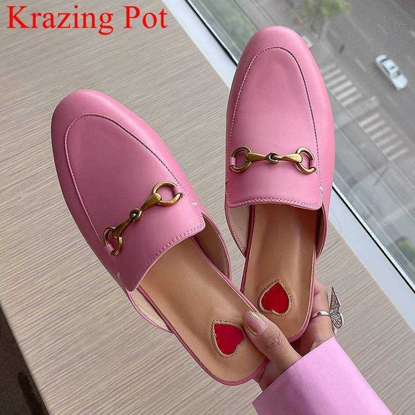 krazing pot big size luxury genuine leather round toe outside slippers slip on slingback mules brand metal beach women 210908, Black
krazing pot big size luxury genuine leather round toe outside slippers slip on slingback mules brand metal beach women 210908, Black