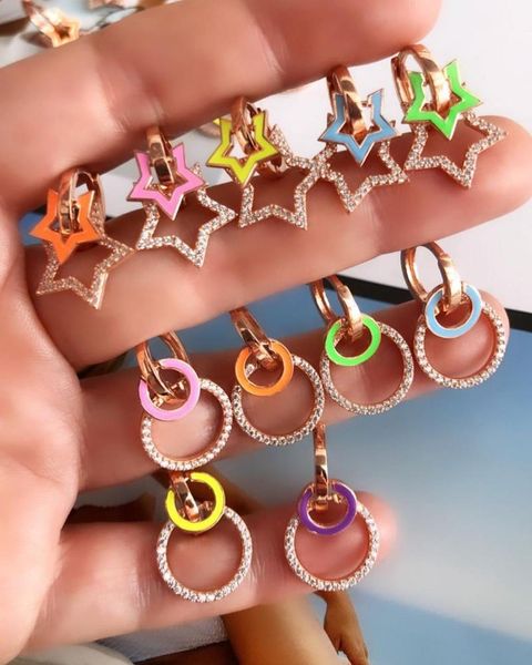 2021 christmas gift new design fashion jewelry neon enamel colorful star double star charm earring, Silver
2021 christmas gift new design fashion jewelry neon enamel colorful star double star charm earring, Silver