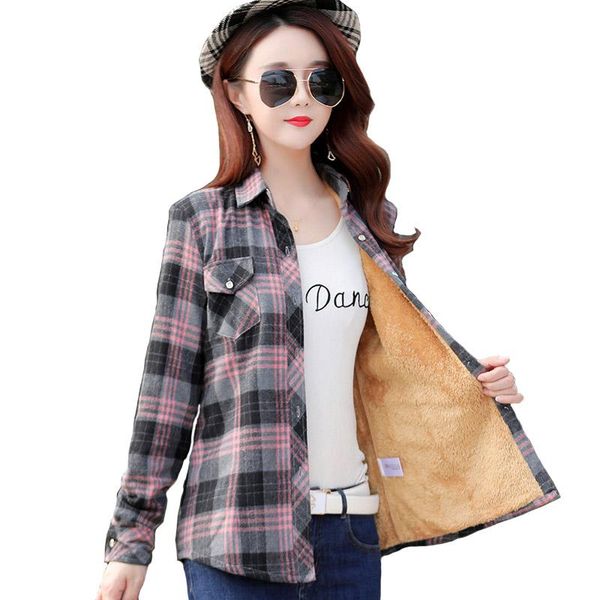 2021 winter new women warm cotton plaid blouses fashion long sleeve turn-down collar pocket velvet shirts plus size -5xl, White
2021 winter new women warm cotton plaid blouses fashion long sleeve turn-down collar pocket velvet shirts plus size -5xl, White