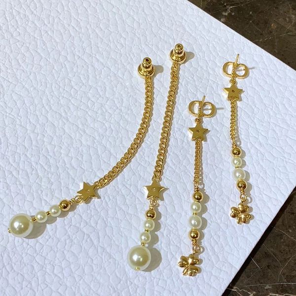 c1958 korean fashion tassel long ear stud drop fashion sweet imitation pearl five-pointed star bee letter earrings, Golden;silver
c1958 korean fashion tassel long ear stud drop fashion sweet imitation pearl five-pointed star bee letter earrings, Golden;silver