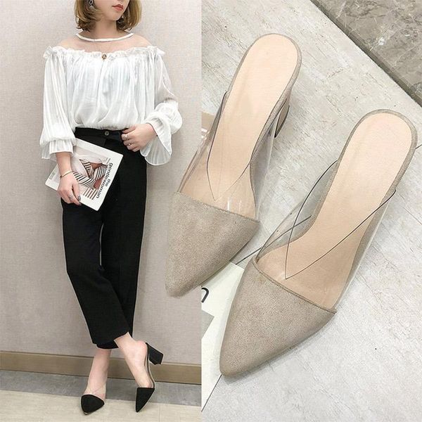 slippers women sandals 2021 concise shoes pointed toe transparent ladies high heels casual female summer shallow fashion, Black
slippers women sandals 2021 concise shoes pointed toe transparent ladies high heels casual female summer shallow fashion, Black